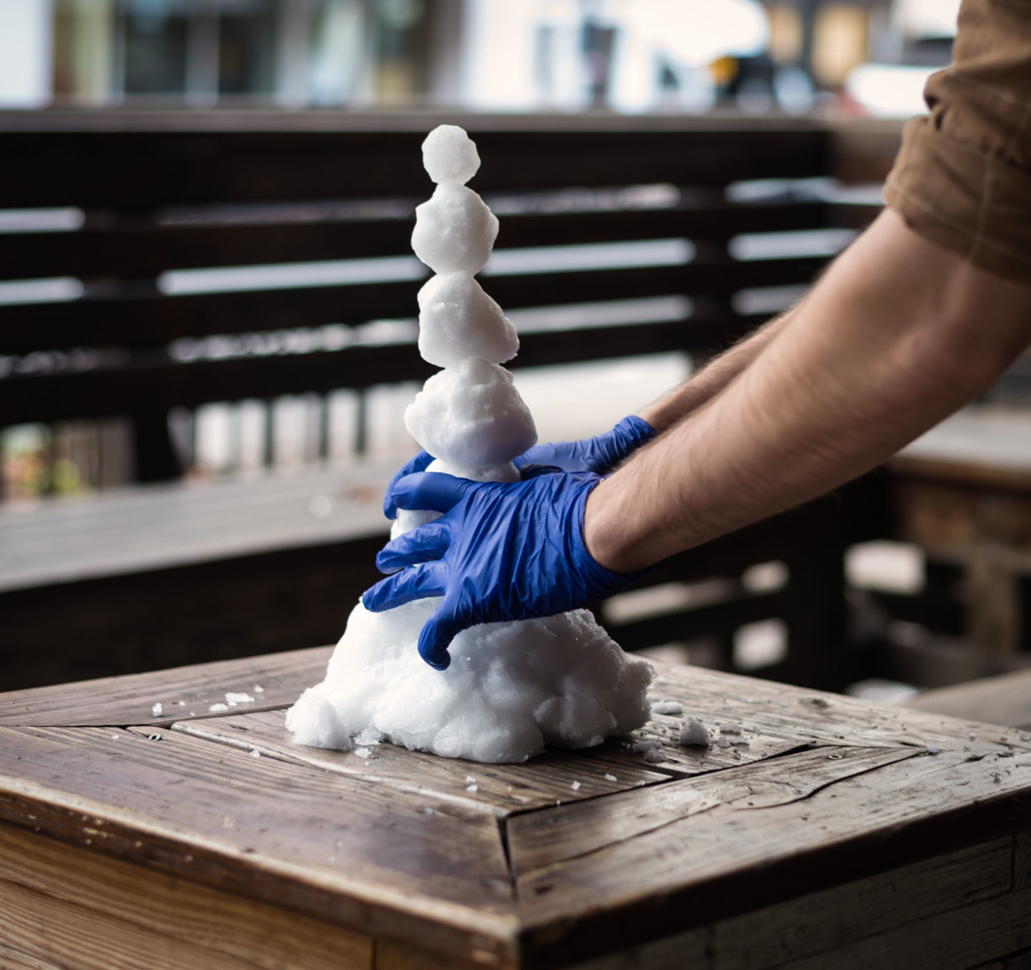 Chiseling Ice Cubes at Tate's Craft Cocktails
